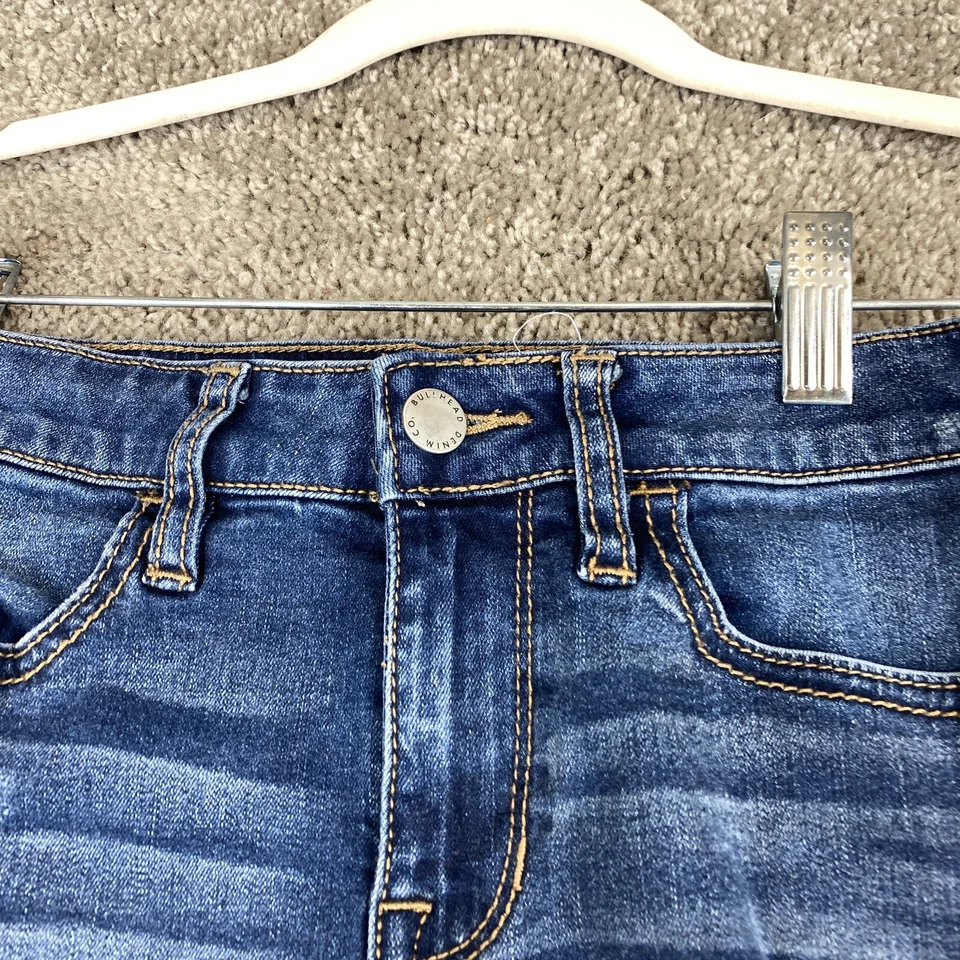 Curto Feminino Bullhead Denim Co. Super Stretch 23 Azul Cintura Baixa Algemado - Imagem 2 de 4