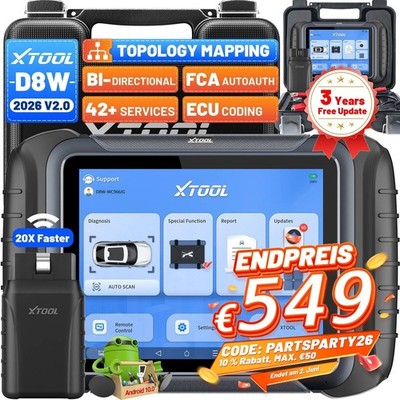 XTOOL D8W   Bidirektionales Diagnosegerät mit Topologiekarte und ECU-Codierung