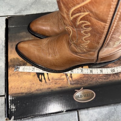 Old West Brown size 5.5 boys,girls, Leather Cowboy Boots  display picture 1
