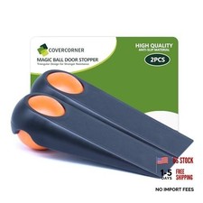 Door Stoppers for Bottom of Door, 2 Pack 5", 2 PACK 5.0 inch Black and Orange