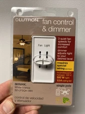 Lutron Skylark Fan Control & Dimmer Switch White S2-LFSQH-WH Single Pole NEW
