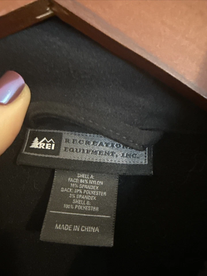 Куртка REI на молнии легкая черная мужская размер XL - Изображение 3 из 4