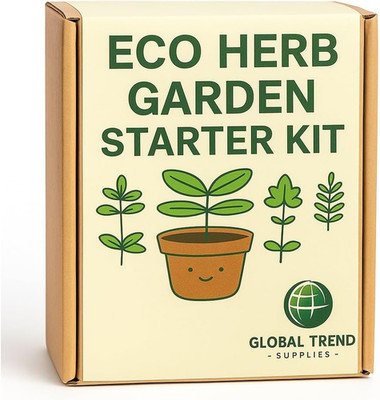 Öko Kräutergarten Starterset - Grow Basilikum, Minze, Petersilie, Koriander & Oregano Ind
