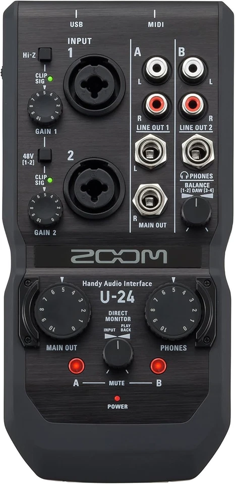 ZOOM U-24 Handy Portable Audio Interface - Image 3 of 4