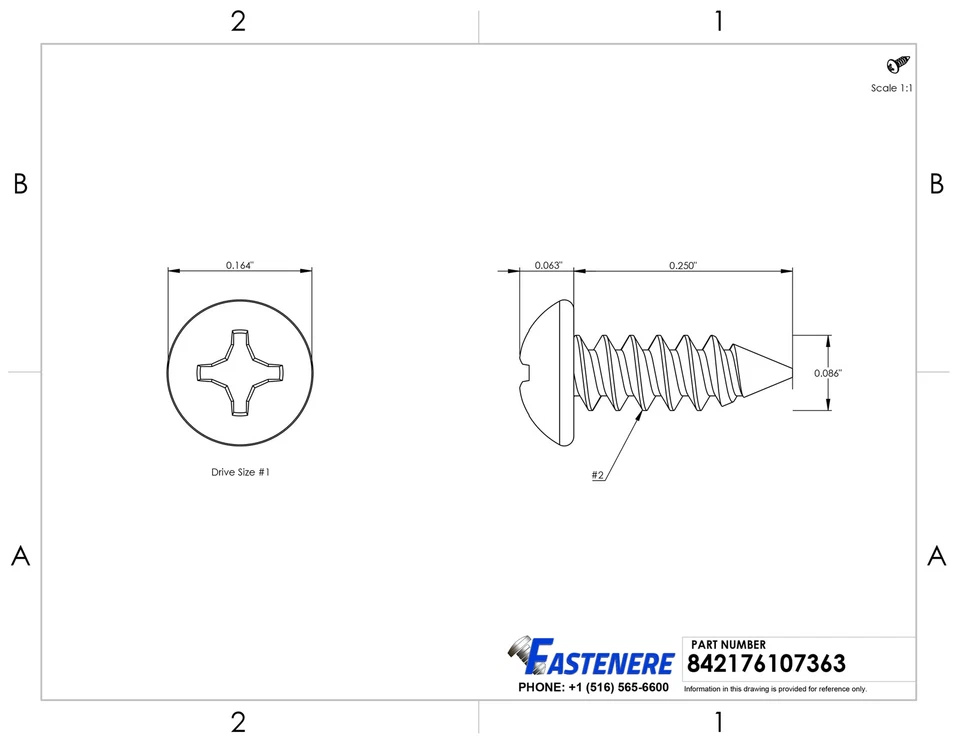 #2 Phillips Pan Head Sheet Metal Screws Self Tapping Stainless Steel All Lengths