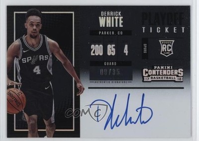 2017 Contenders Variation Playoff Ticket 9/35 Derrick White Rookie Auto RC 16i3