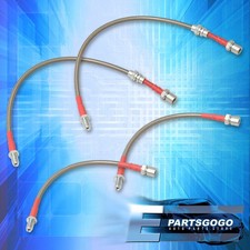 For 84-87 Corolla E80 JDM Front Rear SS Braided Hose Oil Brake Line Cable Silver