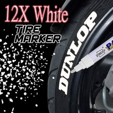 12X White Paint Pen Marker Waterproof Permanent Car Tire Lettering Rubber Letter
