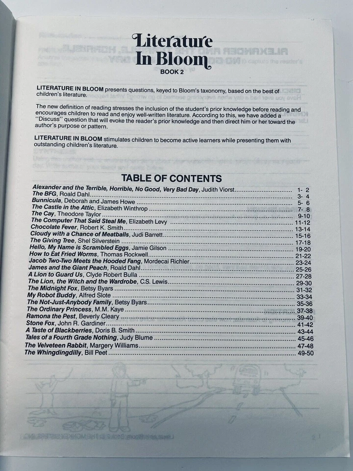 Literature in Bloom Book 2 Wkbk~Books Keyed to Blooms Taxonomy Gr 3-6 A1 13 - Image 4 of 4