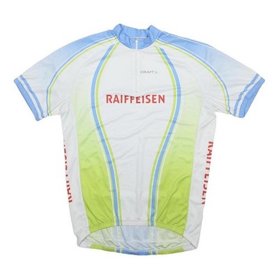 CRAFT Herren Radtrikot Weiß Hellblau 2XL Kurzarm Halbzip 1/4