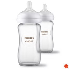 Philips Avent Glass Natural Baby Bottles With Natural Response Nipples - 8oz/2pk