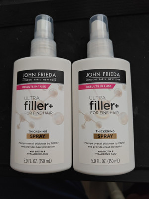 John Frieda Ultra Filler + For Fine Hair Thickening Spray Biotin 5.oz Lot Of 2