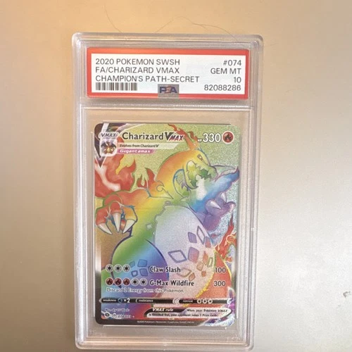 Pokémon Charizard VMAX 074/073 Champion's Path Secret Rare Holo PSA 10 English