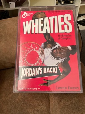 WHEATIES  MICHAEL JORDAN  JORDANS BACK  BALLQUBE CEREAL BOX HOLDER DISPLAY  CASE
