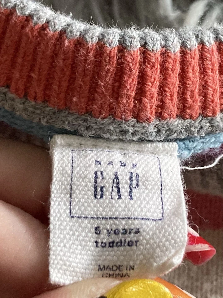 Suéter Baby Gap Multicolor Arco Iris Rayas Talla 5 Años Foto 2 de 4
