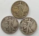Lot of 3 Walking Liberty Half Dollars.  1941 1943 1945