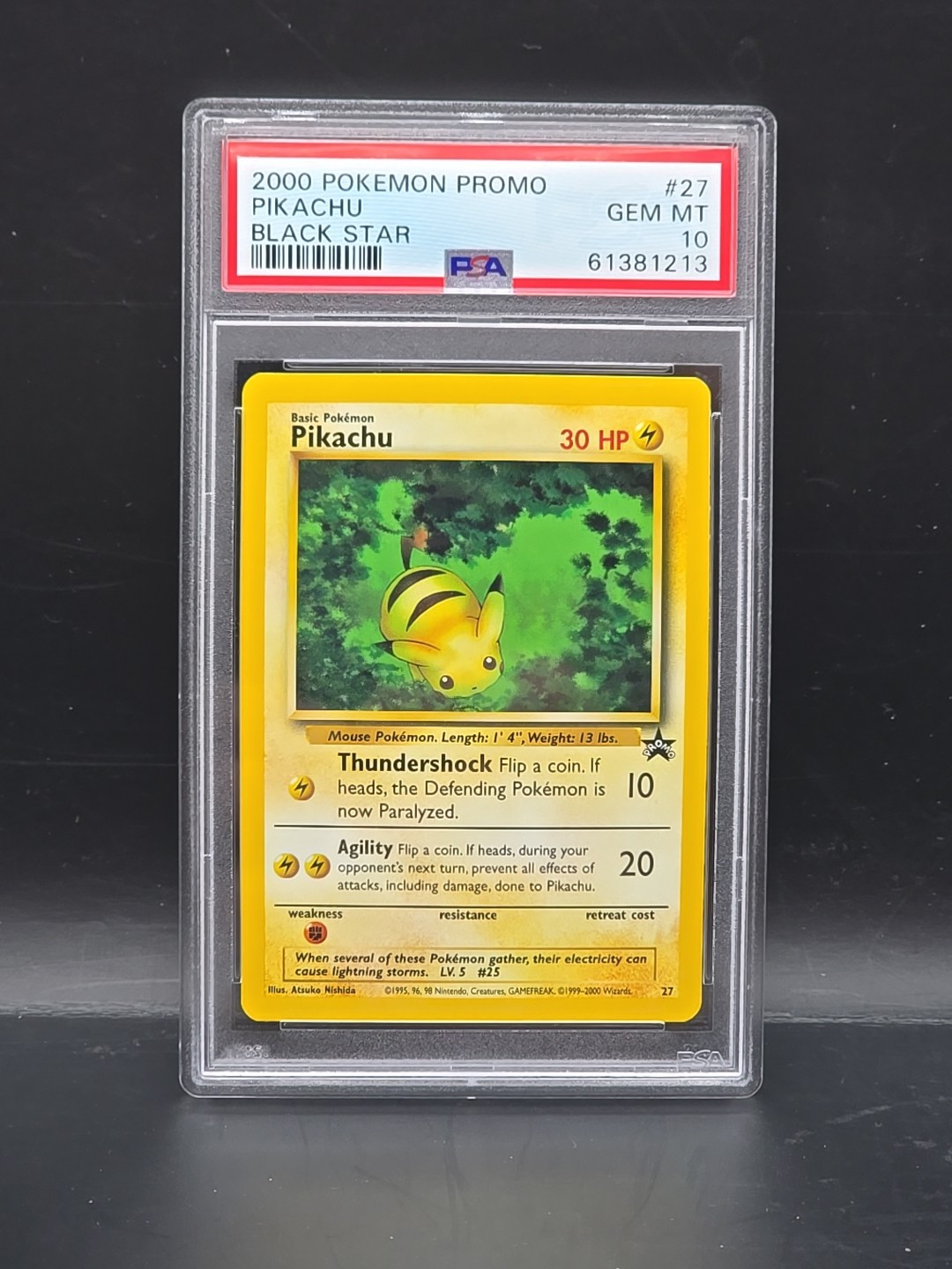 2000 Pokémon Promo- Pikachu #27 Black Star Promo- PSA Gem Mint 10