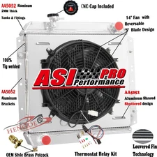 4Row Radiator Shroud Fan+Relay For 1974-1984 TOYOTA LANDCRUISER BJ40 BJ42 DIESEL