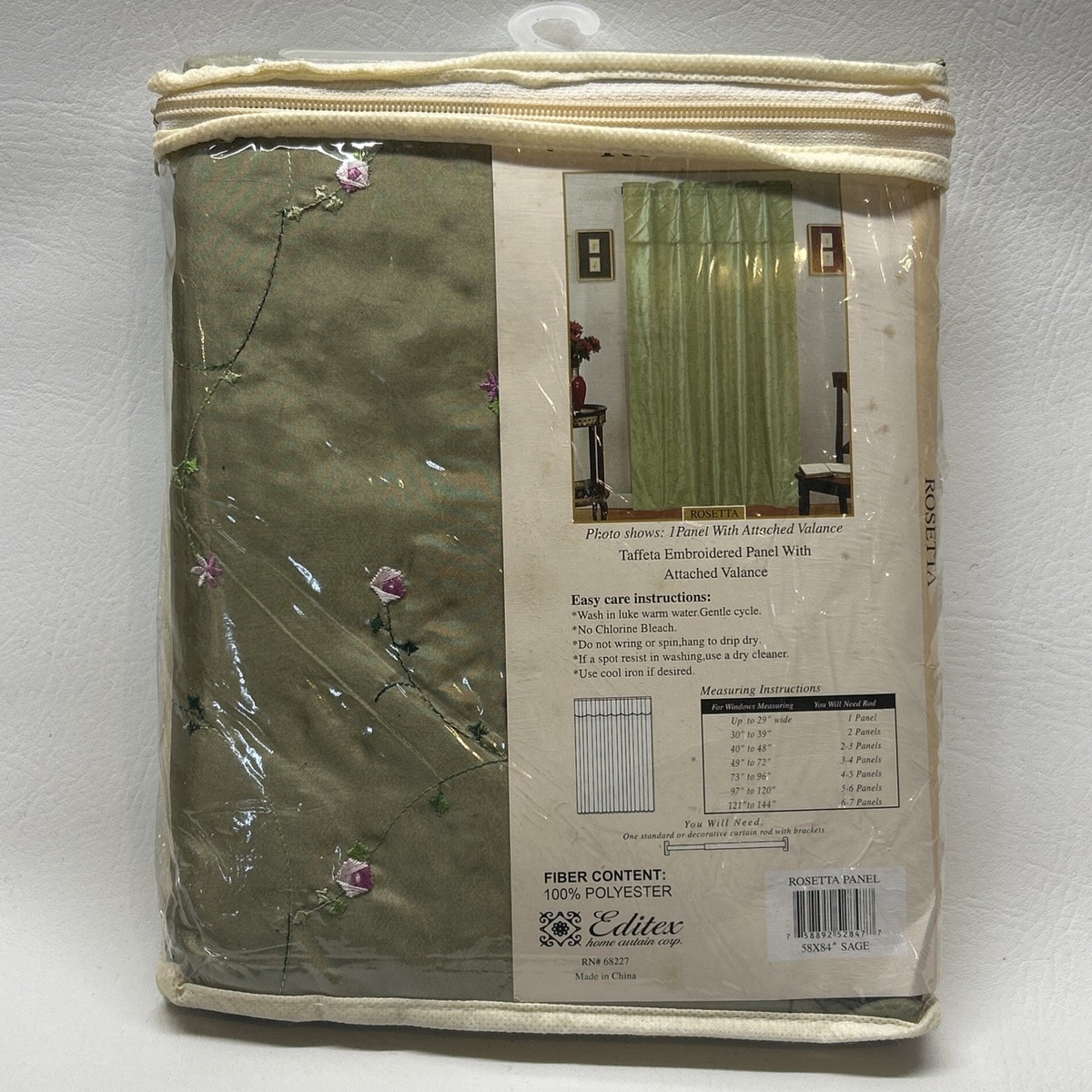 様オーダー Vintage Editex Home Rosetta Curtain Panel With Attached Valance 58