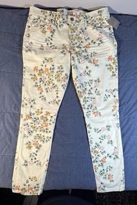 Citizens Of Humanity Women s 32 Thompson Medium 29  Skinny Cream Floral Jeans