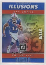 2017 Donruss Optic Illusions Blue Prizm 66/149 Andre Reed Zay Jones #4 HOF 0c2