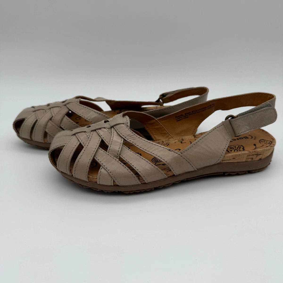 Sandales En Cuir NATURFORM - Taille 39 EU (US 8-8.5) - Velcro - Fabriqué En Allemagne - Occasion Bon état
