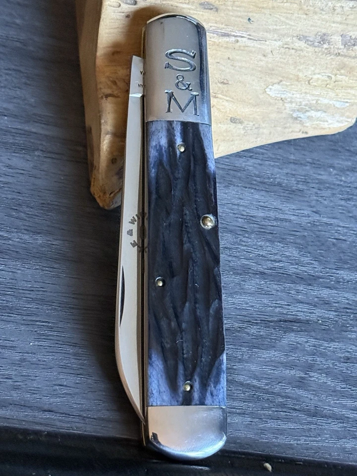 NAVAJA DE BOLSILLO SCHATT & MORGAN EE. UU. por Queen jigged blue bone grand daddy barlow Foto 2 de 4