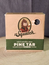 Dr. Squatch Pine Tar Bar Soap Oatmeal & Sand Heavy Grit 5 oz Men's Natural~NEW 
