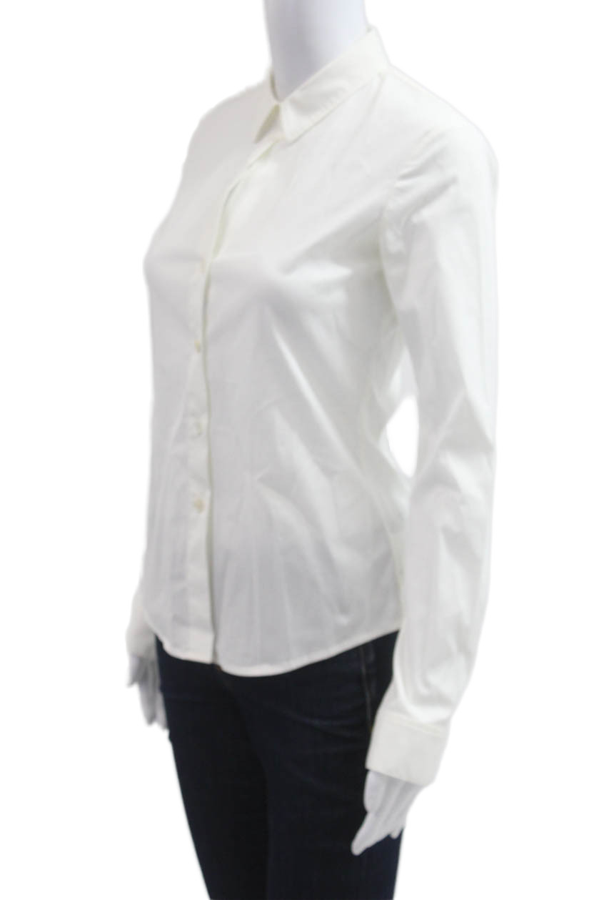 Theory Women Basic Collared Button-Up White Long … - image 2