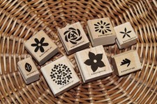 Stampin' Up  FLOWER FACTORY Mini Flower Set NEW Red Rubber 8 STAMPS 2004 EUC