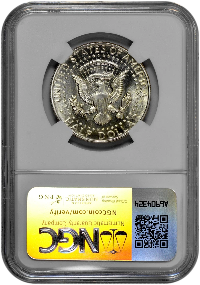 1966 SMS DDO 50C Kennedy Half Dollar NGC MS 67 Doubled Profile Gold Toning - Image 2 of 2