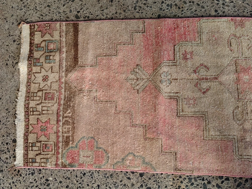 2.1x8.5 ft Vintage Rug Wool Runner Antique boho Anatolian Handmade Turkish Rug - Image 4 of 4