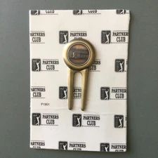Vintage PGA Golf Tour Partners Club Brass Divot Tool And Ball Marker Round - NEW
