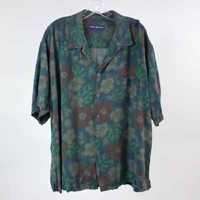 World Island Hawaiian XL Floral Button Front Aloha Lounge Beach Shirt