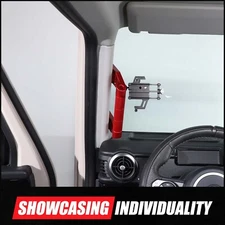 Red Alloy A Pillar Grab Handle W Cell Phone Bracket For Ineos Grenadier 2020-24