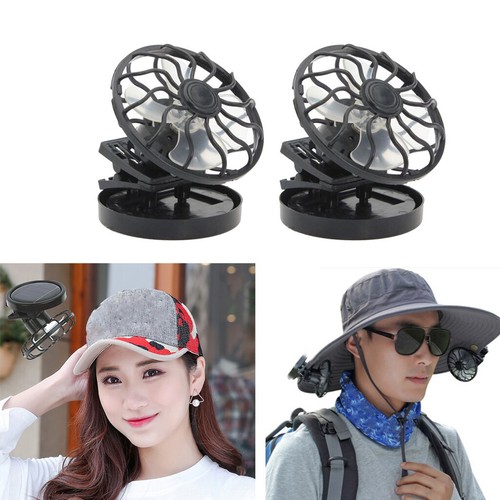 2pcs hat small Solar Fan for Outdoor 