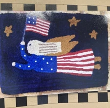 Patriotic Angel Primitive Rug Hooking Kit American Flag Folk Art Hooked On Rugs