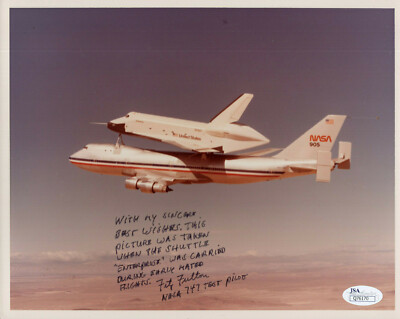 FITZ FULTON HAND SIGNED 8x10 COLOR PHOTO     NASA    AMAZING INSCRIPTION     JSA