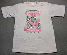Vintage 1990 Bud Light Tinman Triathlon T-Shirt Large USA Made Single Stitch Tee