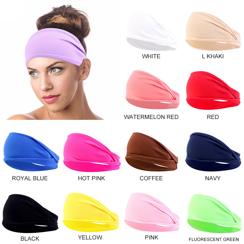Elastic Yoga Headband Soft Sweat-Absorbing Sports Hairband for Women
