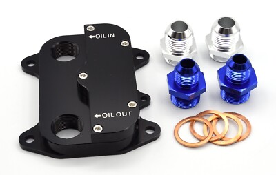 Alu CNC Ölkühler Adapterplatte für AUDI A3 A4 A6 VW Golf Passat T5 1.6 & 2.0TDI