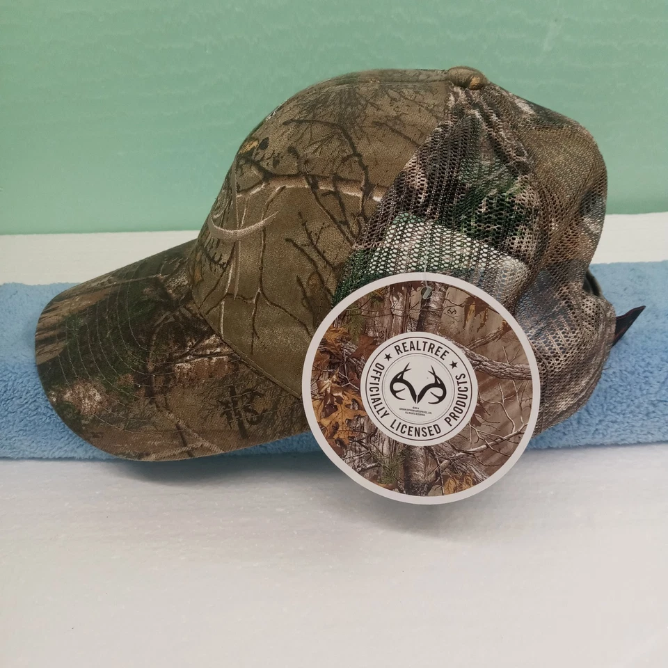Port Authority Realtree Half Mesh Strap back Baseball Hunting Camo Cap Troy NWT - Image 3 of 4