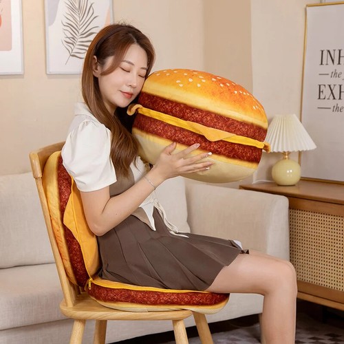 Burger Plüschtier Kissen Kissen Hamburger Sofakissen Spielzeug Geburtstag Geschenk Kinder - Bild 9 von 18
