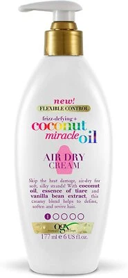 OGX Coconut Miracle Oil Leave Air Dry Hair Cream 180ml - New - FAST FREE POSTAGE