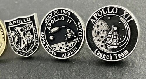 Lot-10 Apollo Lunar Exploration NASA Silver, Gold Lapel Pin Vntg NOS Launch Team - Picture 2 of 5
