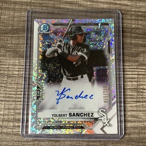 2021 Bowman Chrome Yolbert Sanchez Auto Speckle #/299 CPA-YSA Chicago White Sox