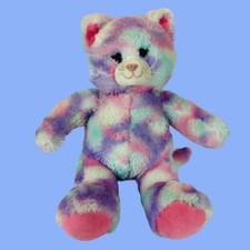 Build A Bear Tie Dye Cat Plush Stuffed Animal BABW 16"