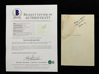 Robert F. Kennedy RFK Signed Inscribed To Seek a Newer World Book Page ...