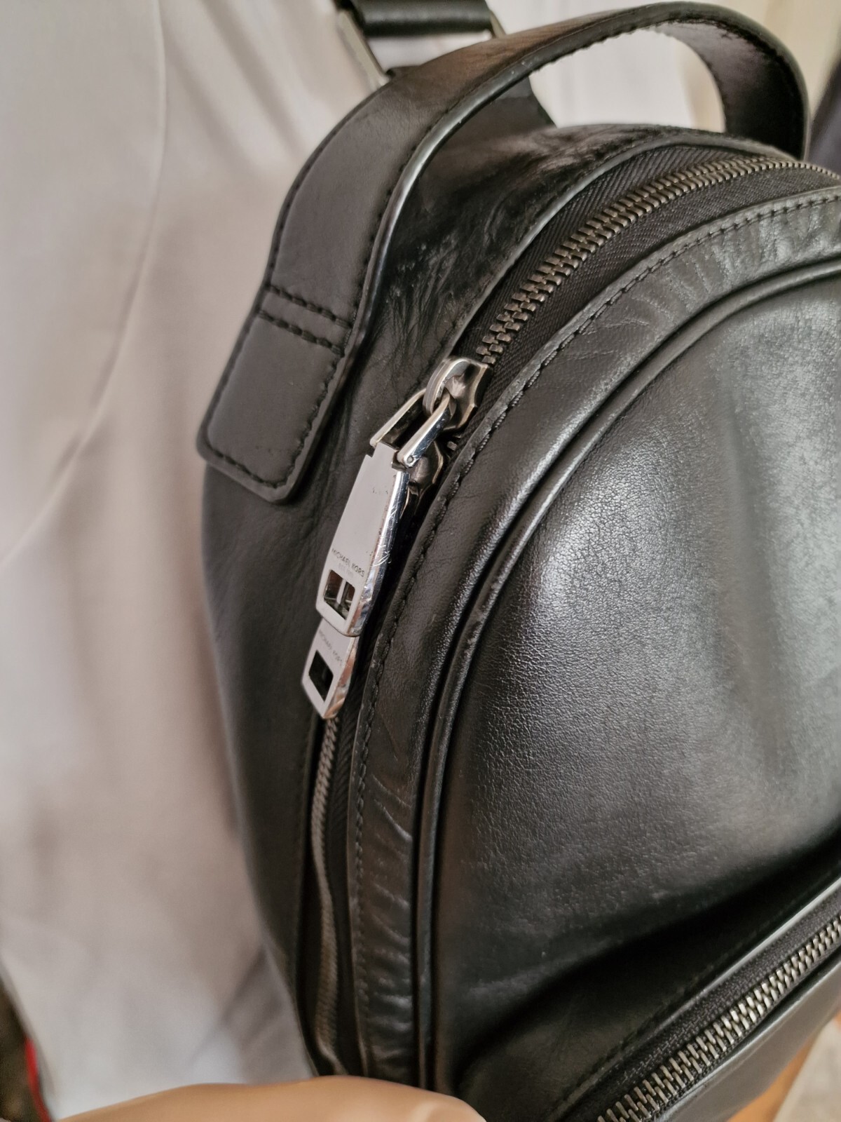 Michael Kors Fashion Backpack Unisex Classy Genuine Leather City Bags Black image 8