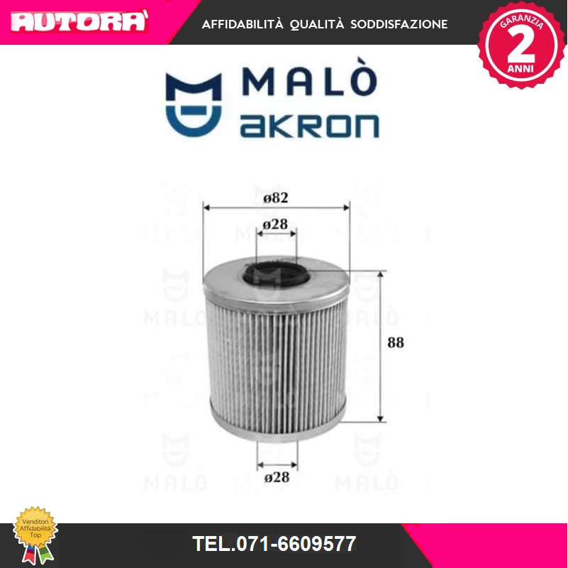 1510121 Filtro olio adatto a Bertone-Bmw (MARCA MALO')